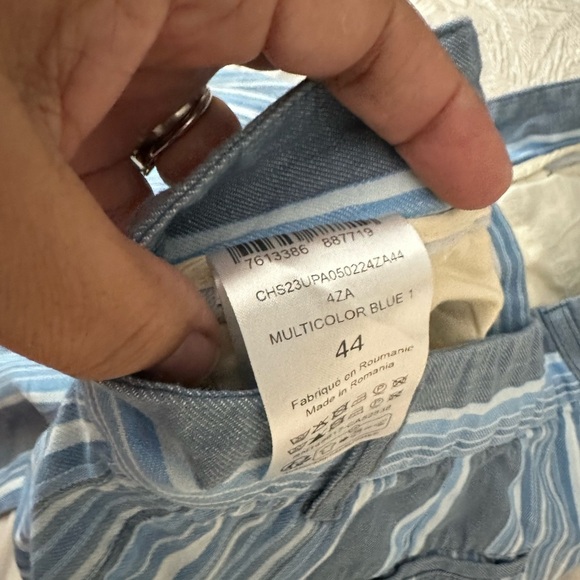 See By Chloe Striped Cotton And Linen-blend Straight-leg Pants (17) - Picture 6 of 9